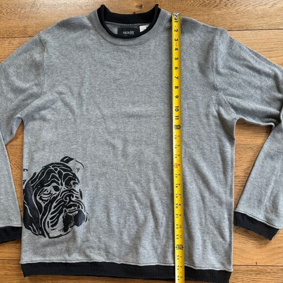 NWT Bulldog Sweater SZ Large Gray Black Georgia Yale Butler Citadel Drake Casual - Picture 8 of 8